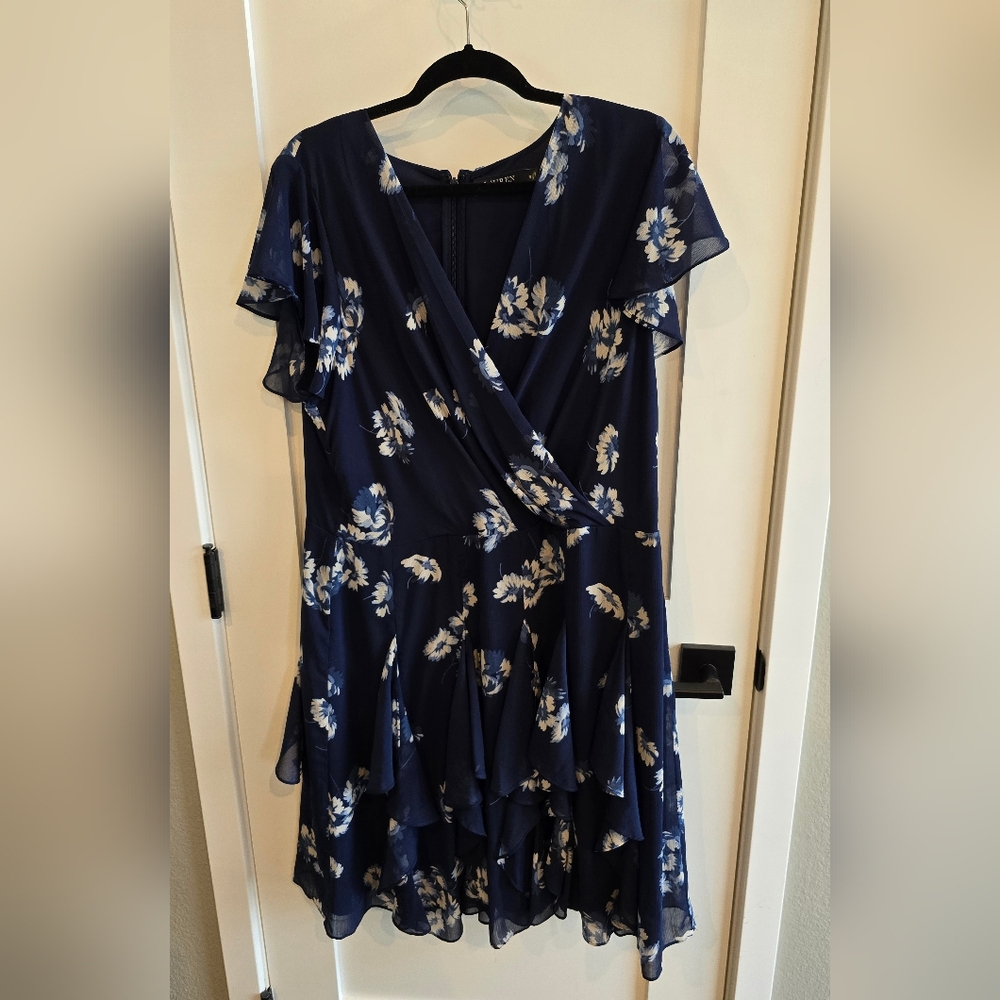 Ralph Lauren Navy Floral Blouse